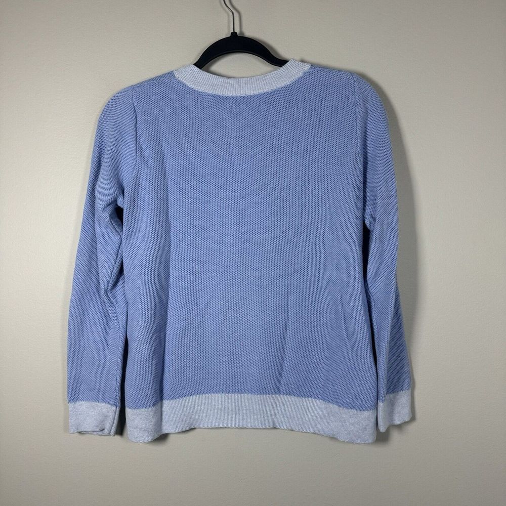 Burgess Small Light Blue Cotton Nylon Silk Blend Pullover Crew Neck Sweater - Picture 2 of 5